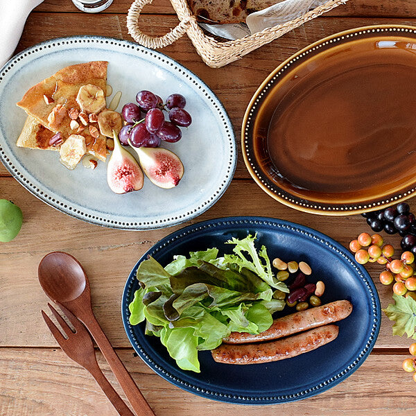 圓點復古橢圓餐碟 - 碟 - 麻煩商事